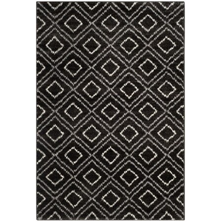 Flowers First 5 ft. 1 in. x 7 ft. 6 in. Tunisia Power Loomed Area Rug Anthracite & Cream - Medium Rectangle FL1868143